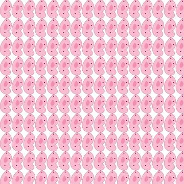 Seamless pattern of cute pink kidney shapes Stock Illustration