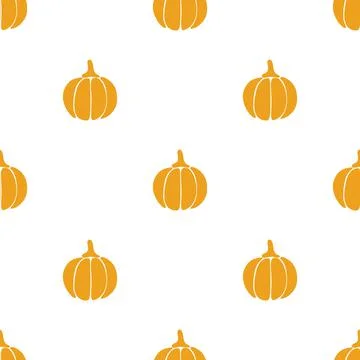 Seamless Pattern with Cute Pumpkins Stock Illustration