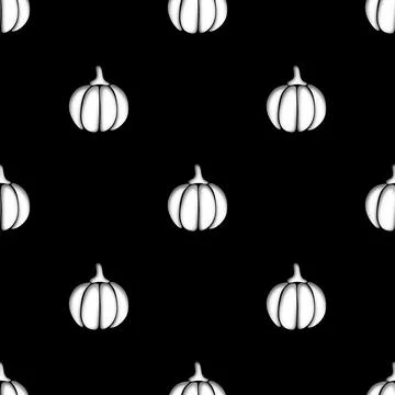 Seamless Pattern with Cute Pumpkins Stock Illustration