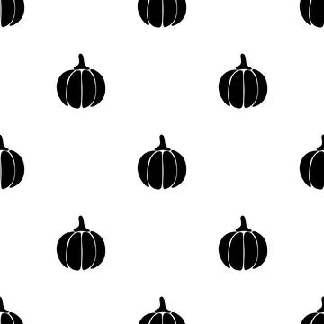Seamless Pattern with Cute Pumpkins Stock Illustration