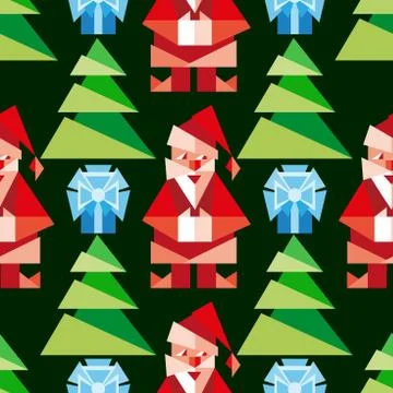 Seamless pattern with cute robots. Stock Illustration