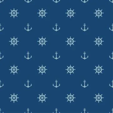 Seamless pattern with cute sea elements . Vector illustration. Stock Illustration