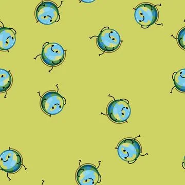 Seamless pattern cute stationery character cartoon vector Stock Illustration