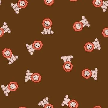 Seamless pattern cute stuffed animal toy cartoon vector Stock Illustration