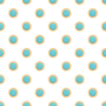 Seamless pattern with cute teal dot cookies Illustrazione stock