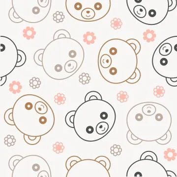 Seamless pattern cute teddy bear for use as wallpaper or Christmas wrapping p Stock Illustration