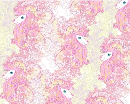 Seamless pattern with cute unicorns Stock Illustration