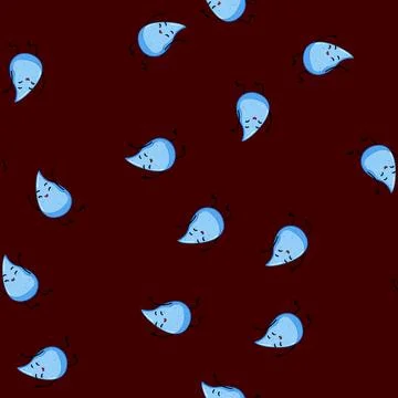 Seamless pattern cute water drop character cartoon vector Stock Illustration