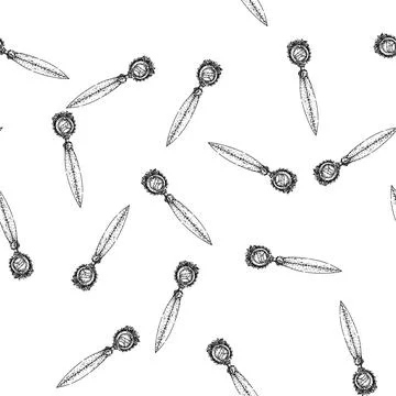 Seamless pattern cutter letter opener sketch hand drawn Stock Illustration