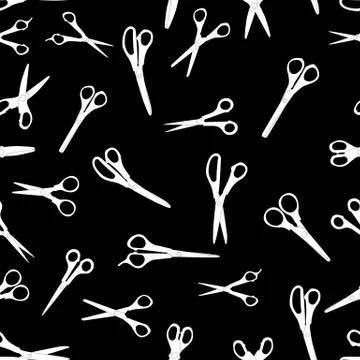 Seamless Pattern with Cutting Scissors. Vector Illustration イラスト素材