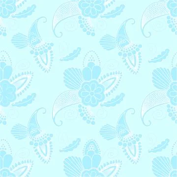 Seamless pattern on cyan background Stock Illustration