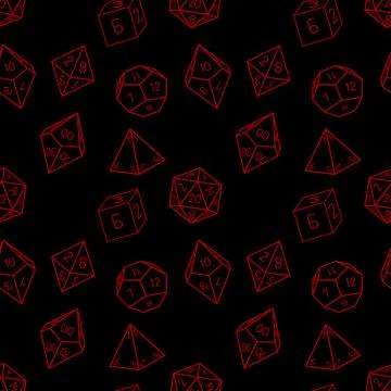 Seamless pattern of D4, D6, D8, D10, D12 and D20 Stock Illustration