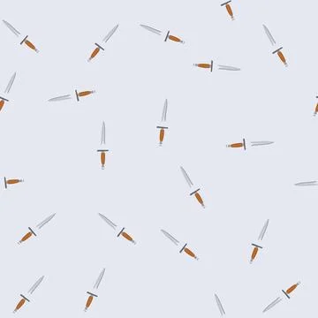 Seamless pattern dagger with brown handle vector Stock Illustration
