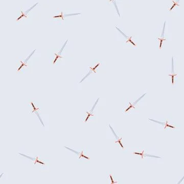 Seamless pattern dagger with ornate hilt and sharp blade 스톡 일러스트