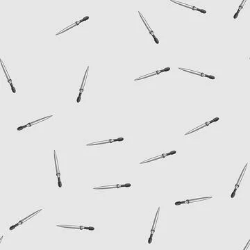Seamless pattern Dagger weapon representing ancient medieval warrior objects Stock Illustration