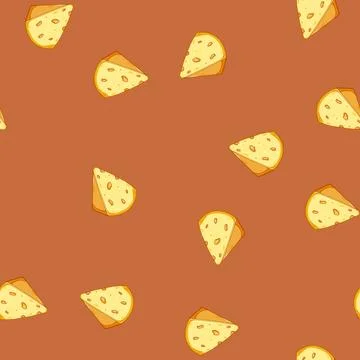 Seamless pattern dairy cheese cartoon vector Stock Illustration