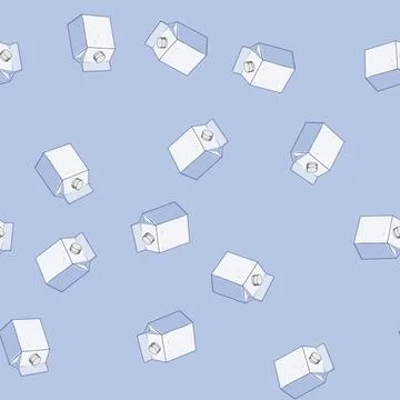 Seamless pattern dairy milk box cartoon vector 스톡 일러스트