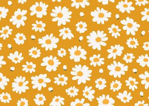 Seamless pattern with daisies in simple hand drawn cartoon style for printi.. イラスト素材