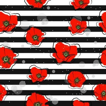 Seamless pattern with daisy flowers Stock Illustration