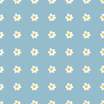 Seamless pattern with daisy flowers Stock Illustration
