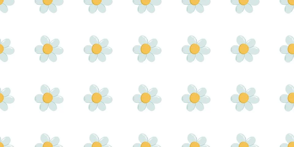 Seamless pattern with daisy flowers Stock Illustration