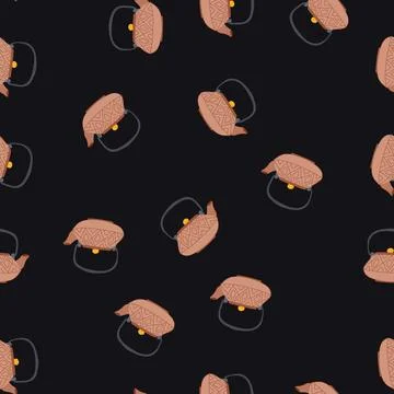 Seamless pattern dallah arabic tea pot cartoon vector Illustrazione stock
