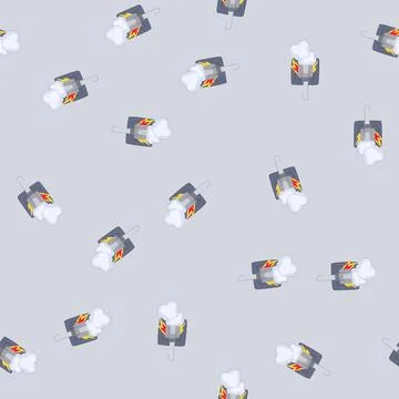 Seamless pattern damage short circuit fire cartoon vector Stockillustratie