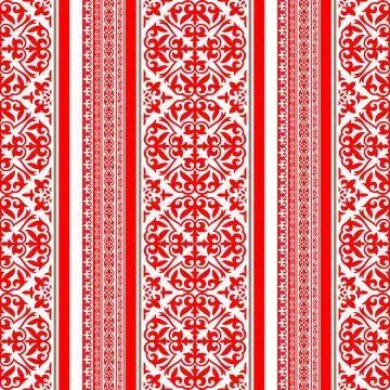 Seamless pattern with damask ornaments. Geometric Moroccan azulejo pattern Stock Illustration