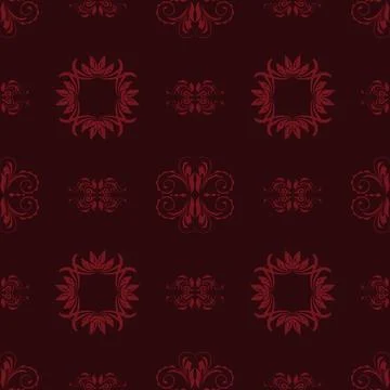 Seamless pattern damask red wallpaper. Stock Illustration
