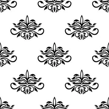 Seamless pattern for damask style fabric Stock Illustration
