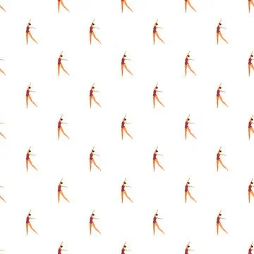 Seamless pattern of a dancing ballerina in a leotard Stock Illustration