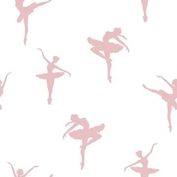 Seamless pattern of Dancing ballerinas Stock Illustration