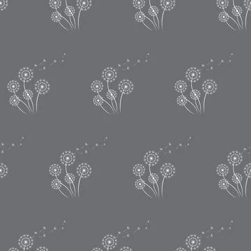 Seamless pattern from dandelions. Cute vector pattern for textile, wrapping Stock Illustration