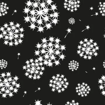 Seamless pattern with dandelions Stock Illustration