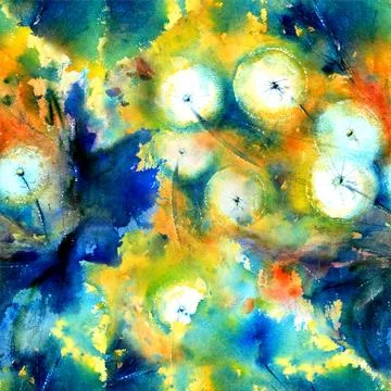 Seamless pattern with dandelions Stock Illustration