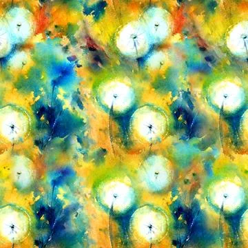 Seamless pattern with dandelions Stock Illustration