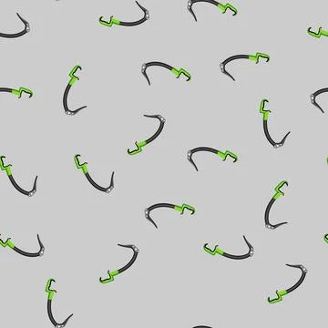 Seamless pattern danger piolet ice tool cartoon vector Stock Illustration