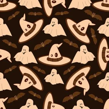 Seamless pattern on a dark background on the holiday - Halloween. Pumpkins, a Illustrazione stock