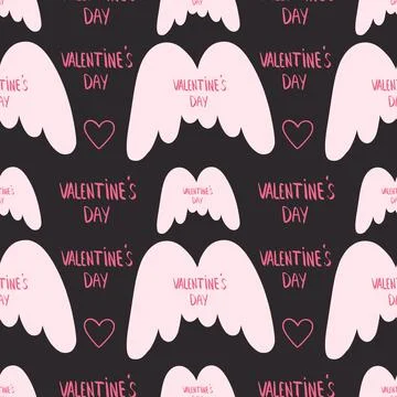 Seamless pattern on dark background for Valentine's day Stock Illustration