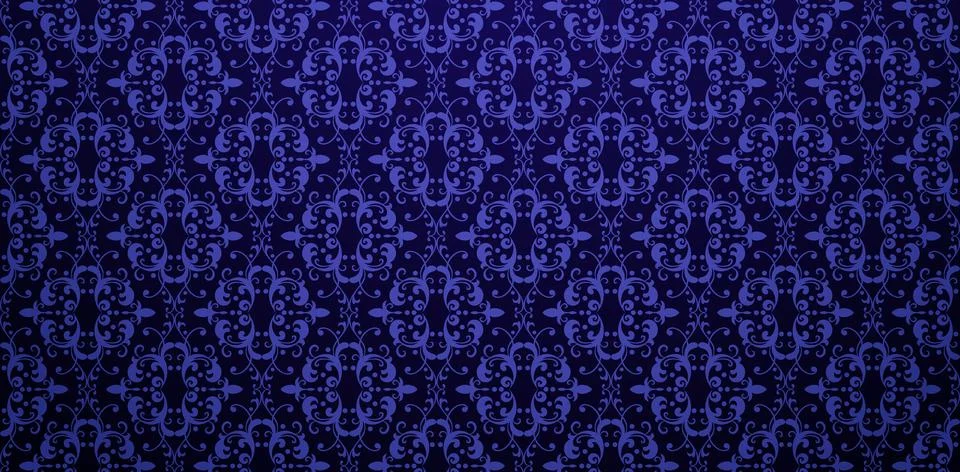 Seamless pattern dark blue colors floral element template Stock Illustration