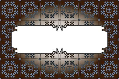 Seamless pattern on dark brown background. Illustrazione stock