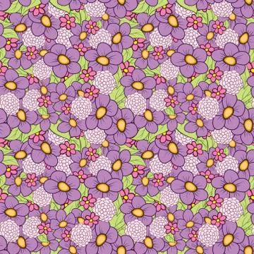 Seamless Pattern Dark Flowers Stock Illustration