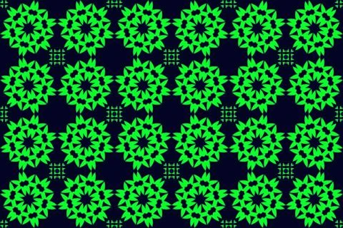 Seamless pattern on dark green background. Stock Illustration