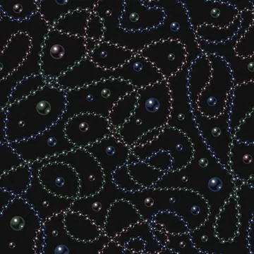 Seamless pattern with dark pearl beads Stock Illustration