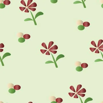 Seamless pattern with dark red daisy flowers vector Stock Illustration
