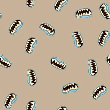 Seamless pattern darkness horror mouth cartoon vector Illustrazione stock