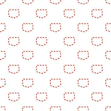 Seamless pattern with dashed red line pockets design Illustrazione stock