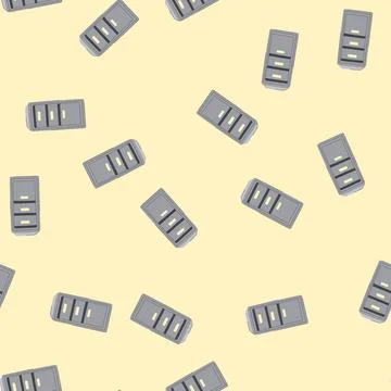 Seamless pattern data file cabinet cartoon vector Stock Illustration