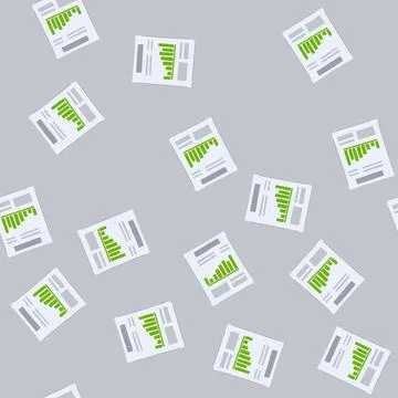 Seamless pattern data financial report cartoon vector Illustrazione stock