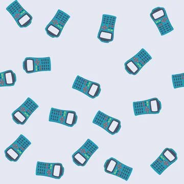 Seamless pattern data graphing calculator cartoon vector Illustrazione stock